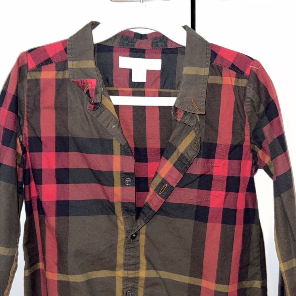 Plaid Button-Up Shirt